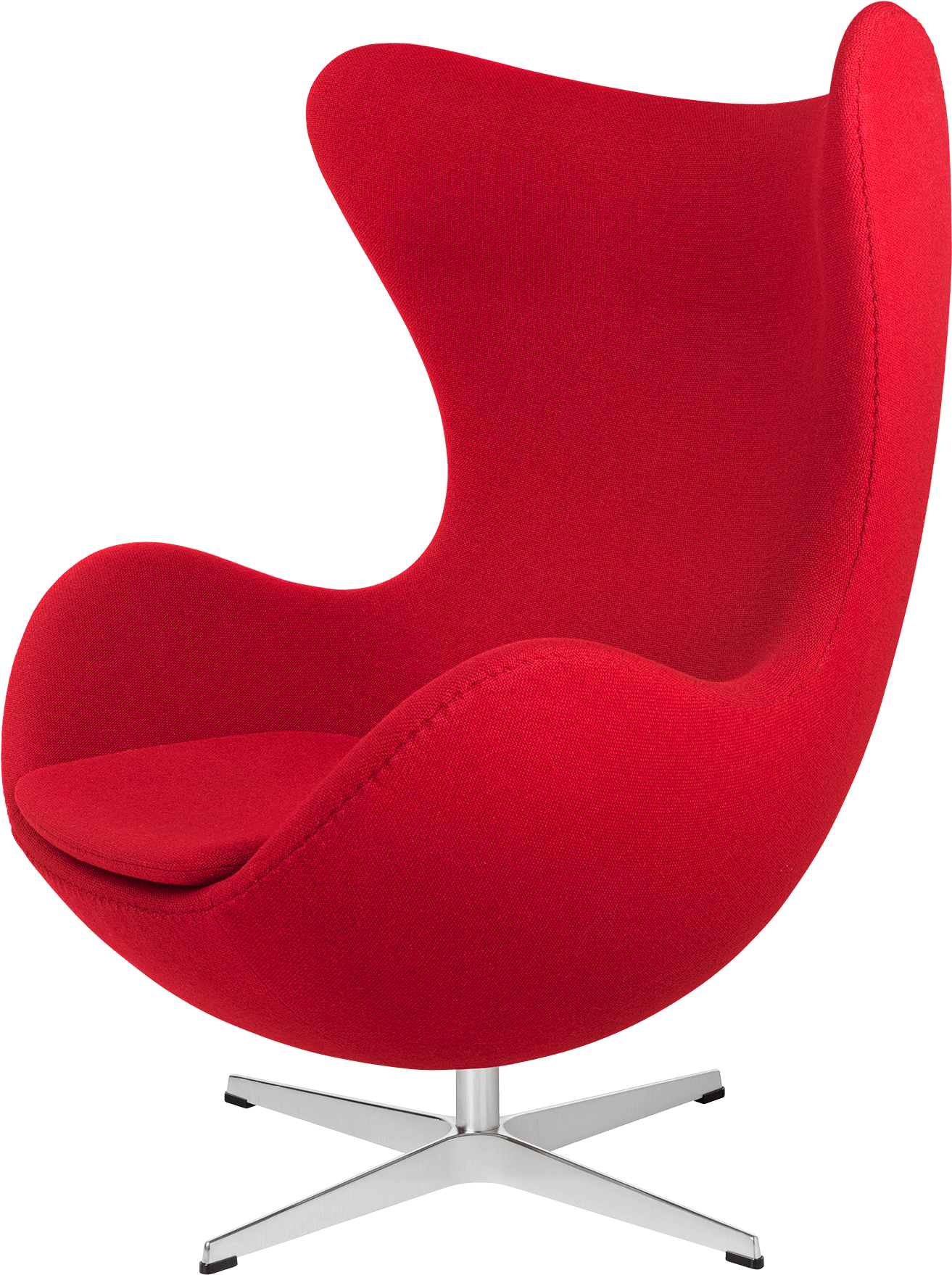 Red Fabric Egg Chair Design PNG
