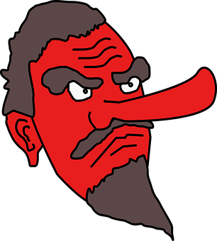 Red Faced Cartoon Man Side View PNG