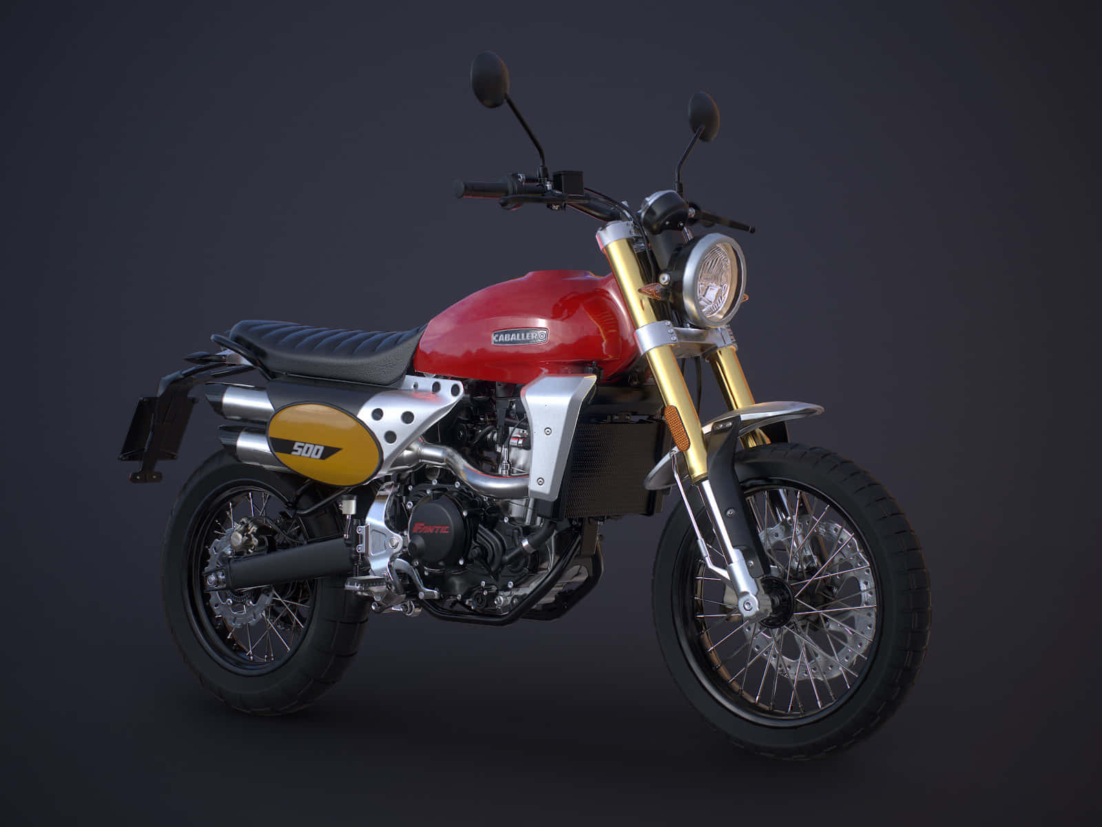 Rode Fantic Caballero Scrambler500 Achtergrond