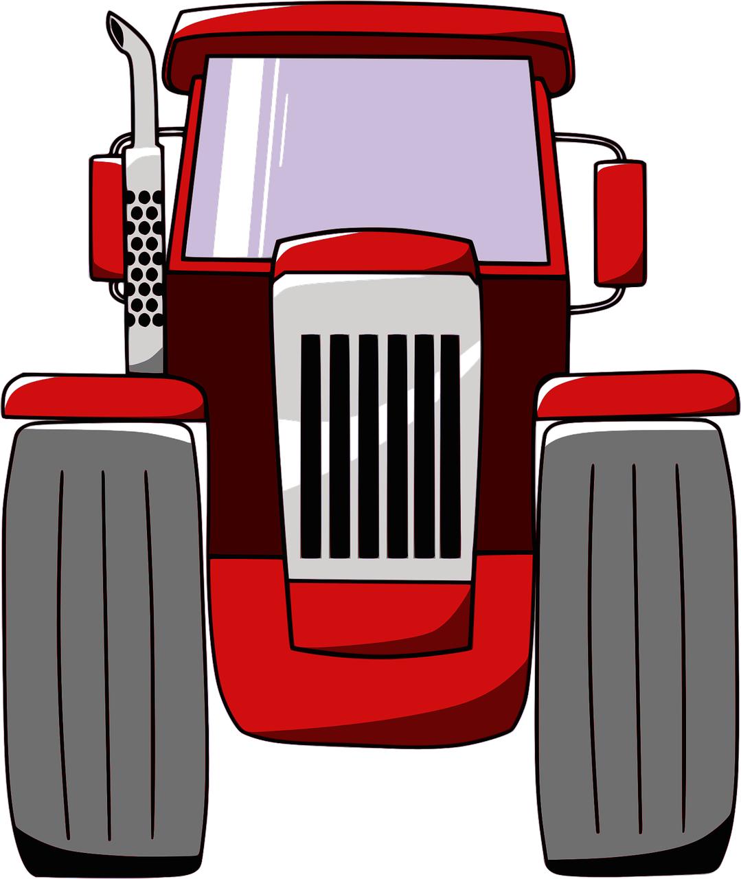 Red Farm Tractor Illustration PNG