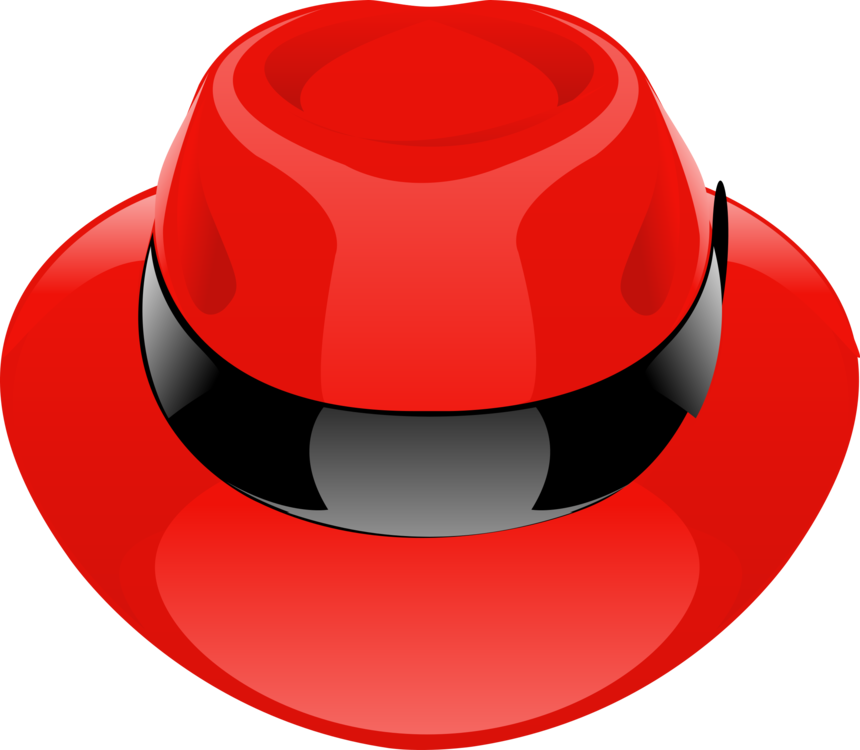 Red Fedora Hat Vector Illustration PNG