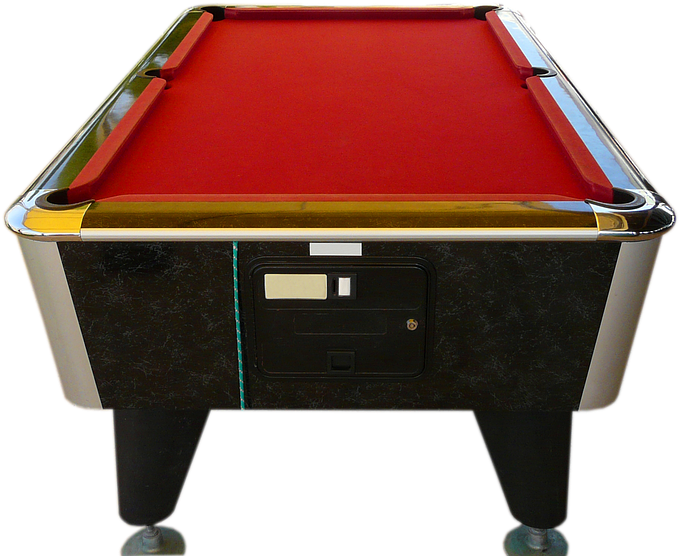 Red Felt Pool Table Coin Operated PNG