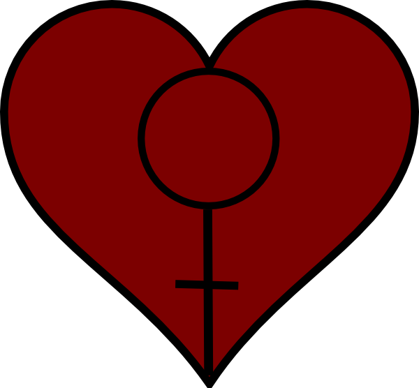 Red Feminist Symbol Heart Transparent Background PNG