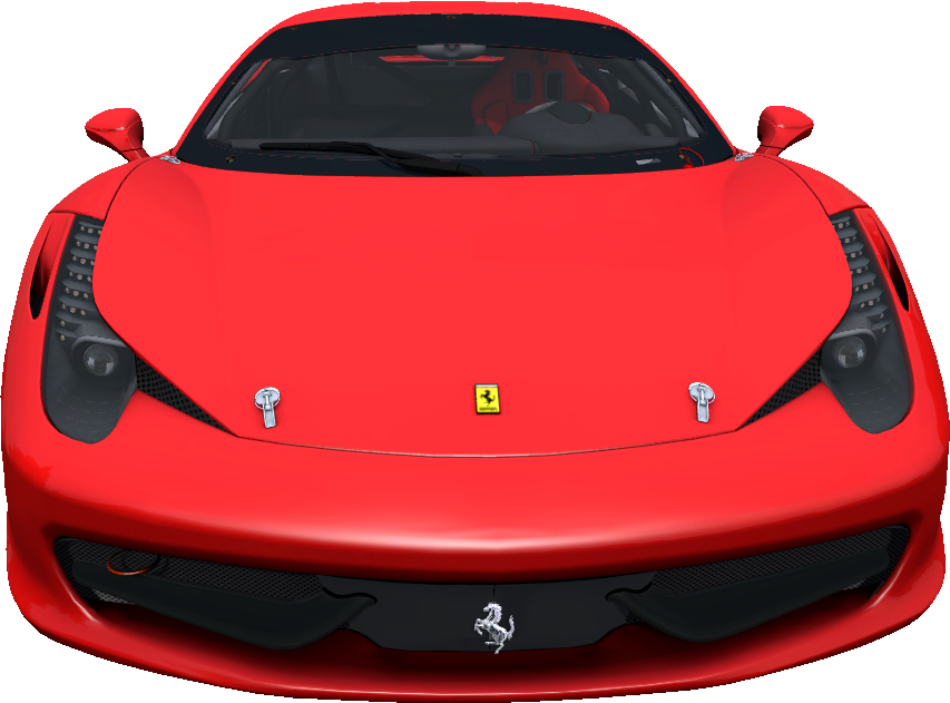 Red Ferrari Front View PNG
