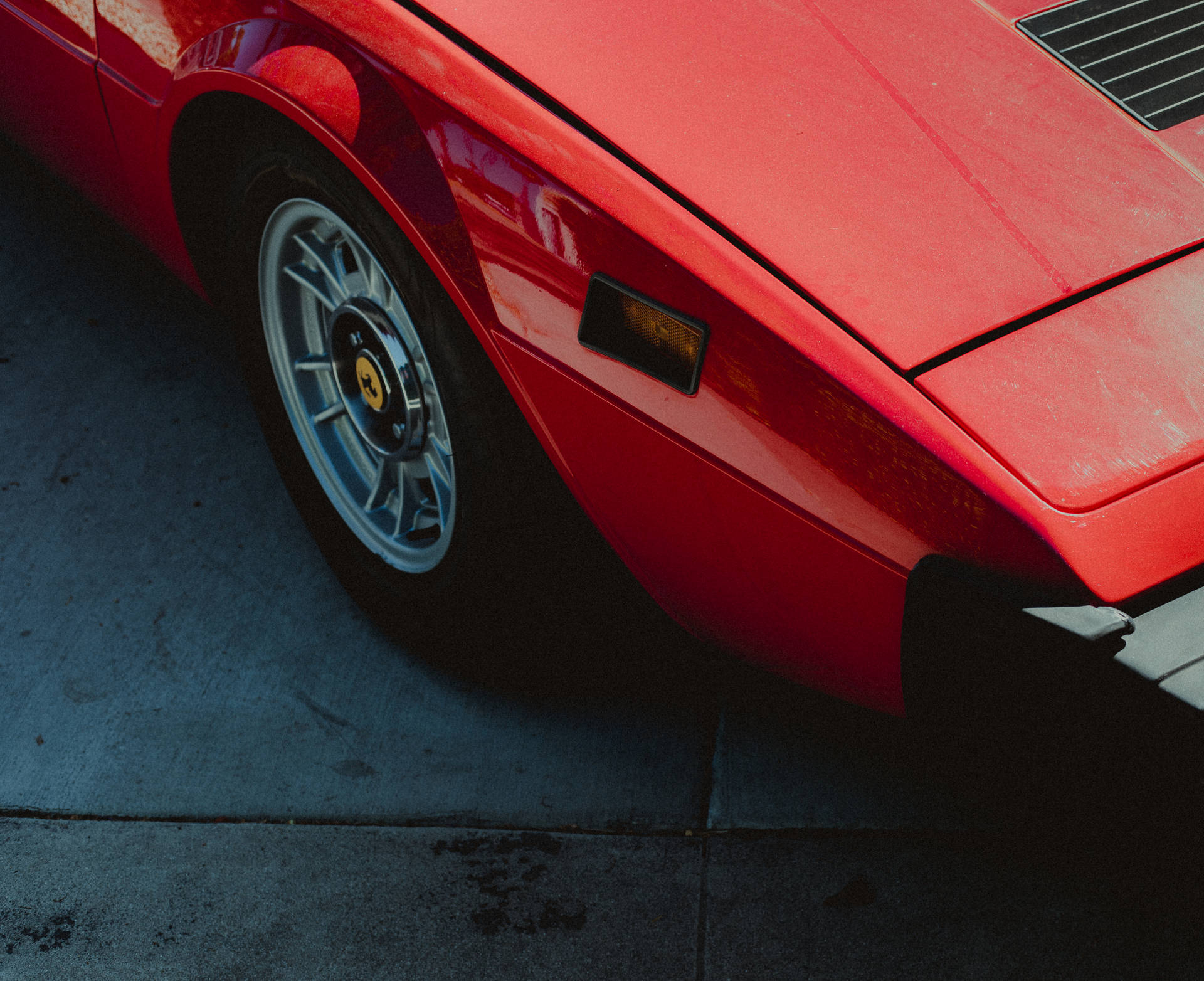 Red Ferrari Rear Wheel Wallpaper