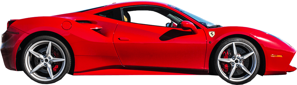 Red Ferrari Side Profile PNG