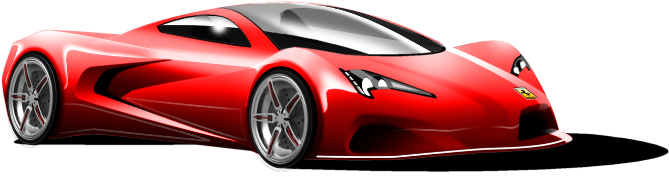 Red Ferrari Sports Car Illustration PNG