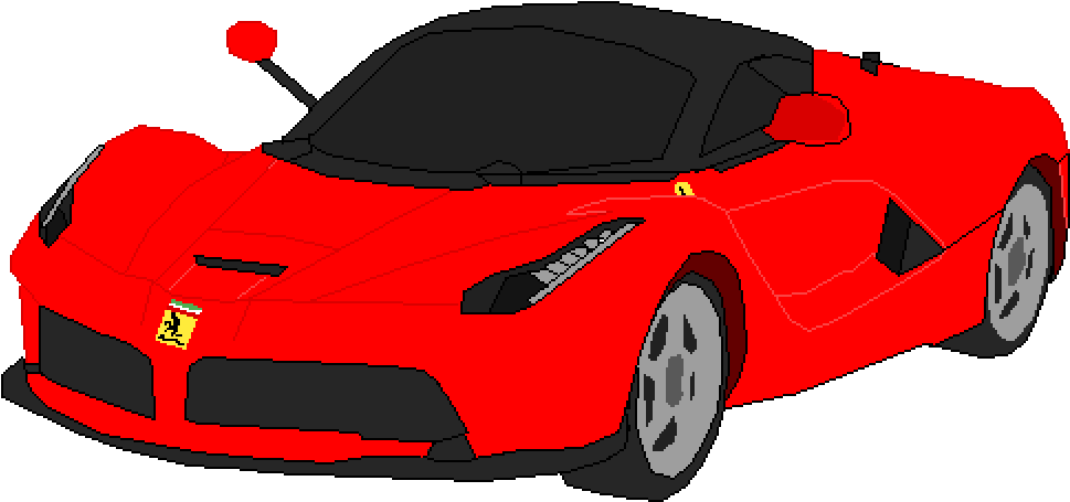Red Ferrari Sports Car Illustration PNG