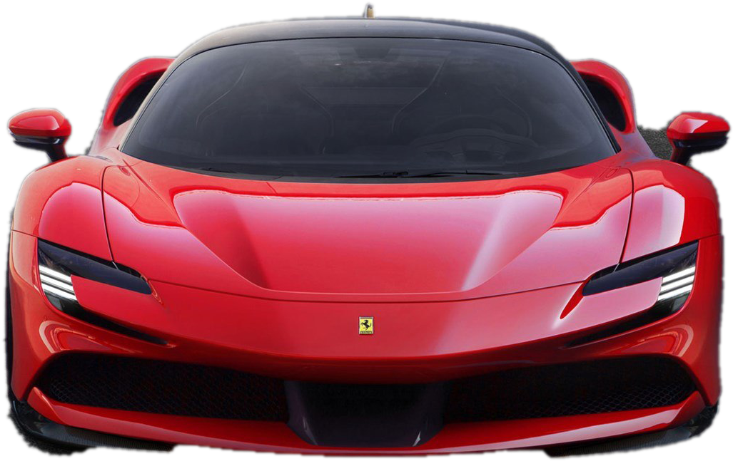 Red Ferrari Supercar Front View PNG