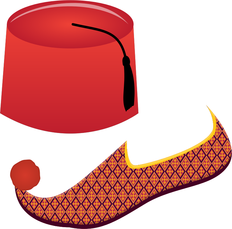 Red Fezand Curved Slipper PNG