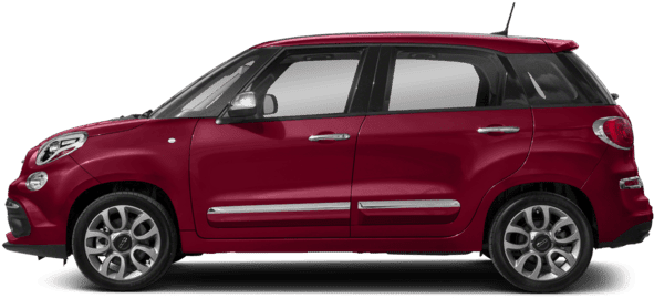 Red Fiat500 L Side View PNG