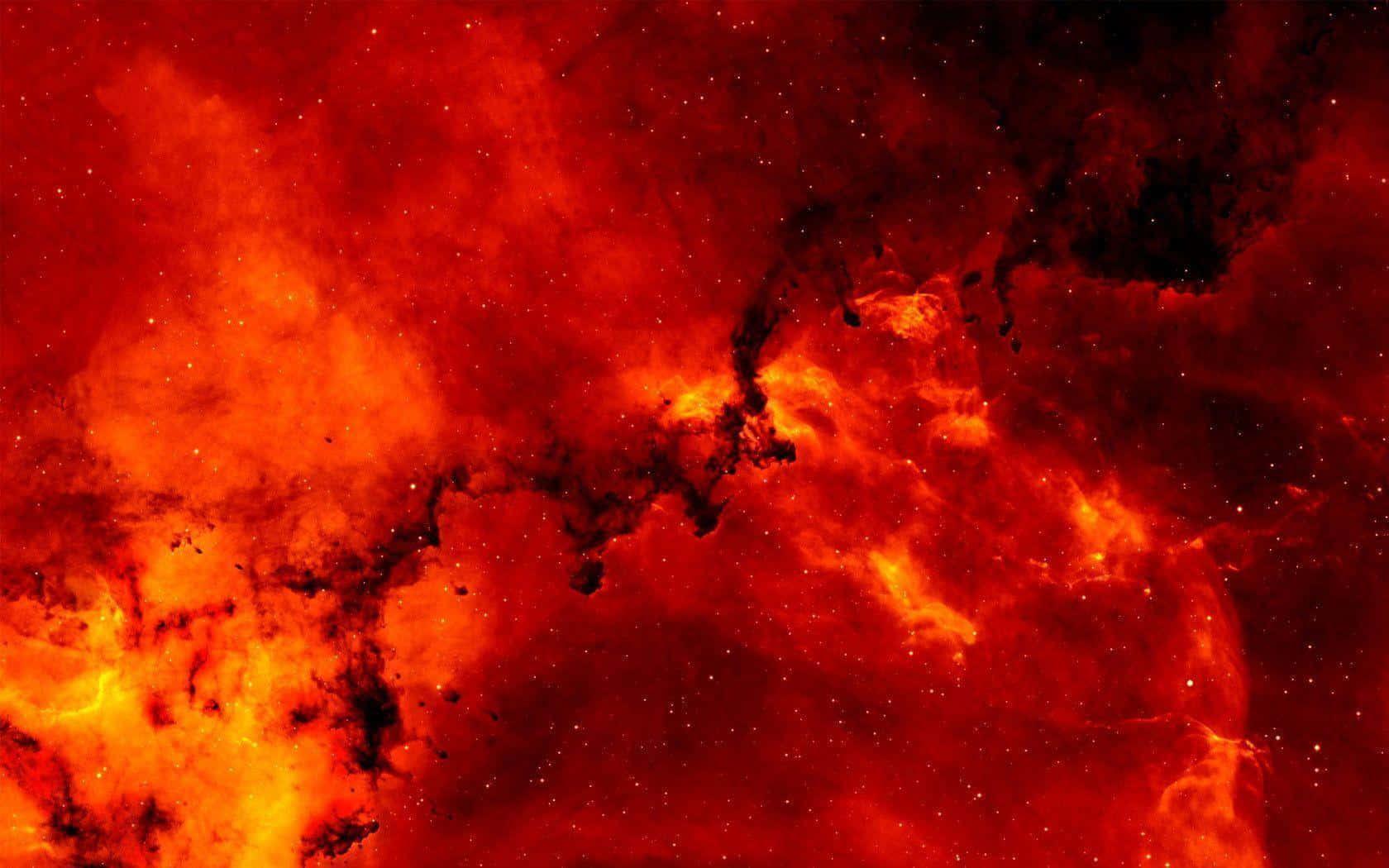 Enröd Och Orange Nebulosa I Rymden