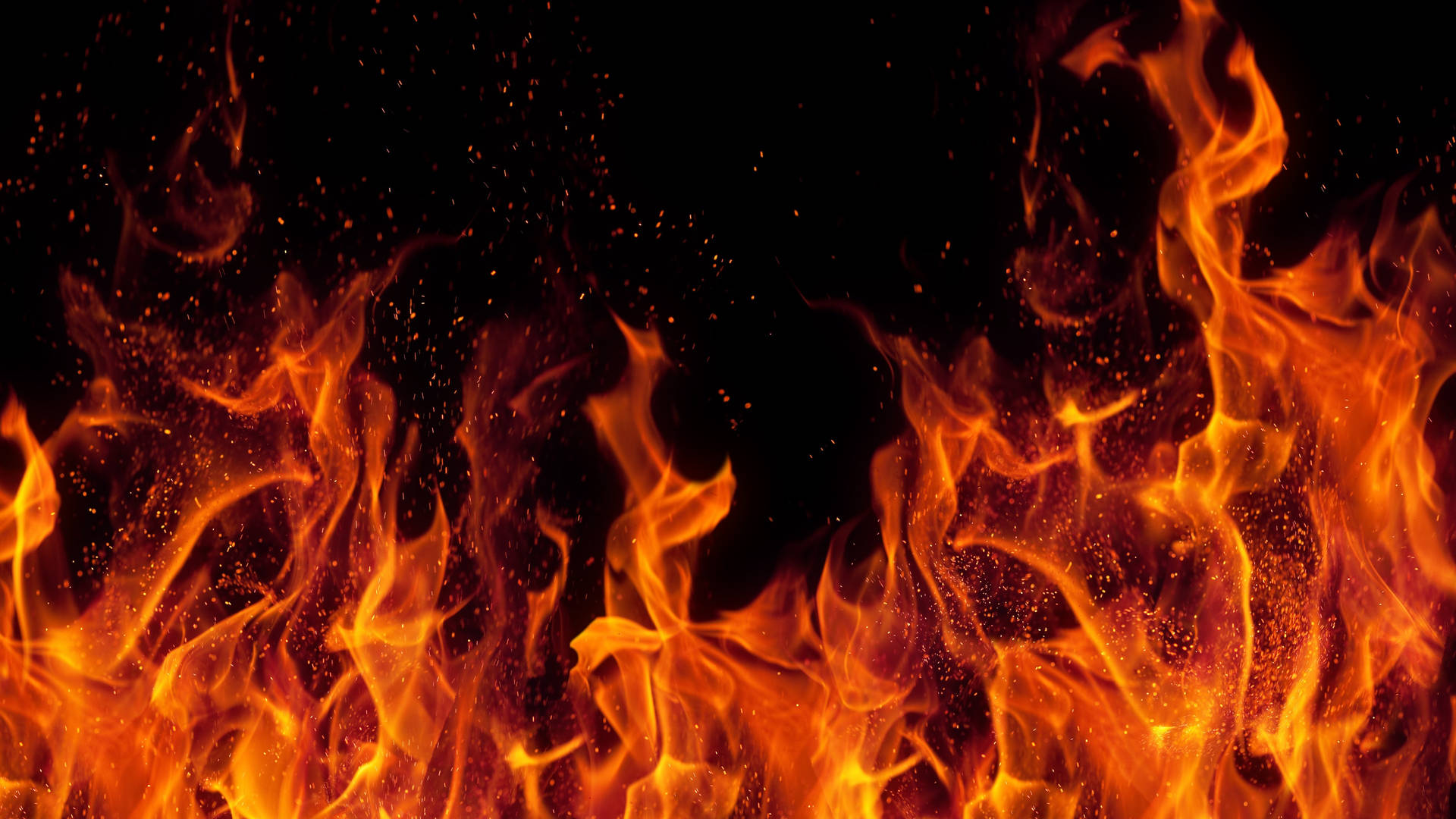 Red Fire Burning A Wide Area Wallpaper