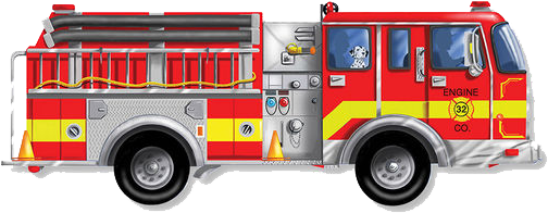 Red Fire Engine Truck Side View PNG