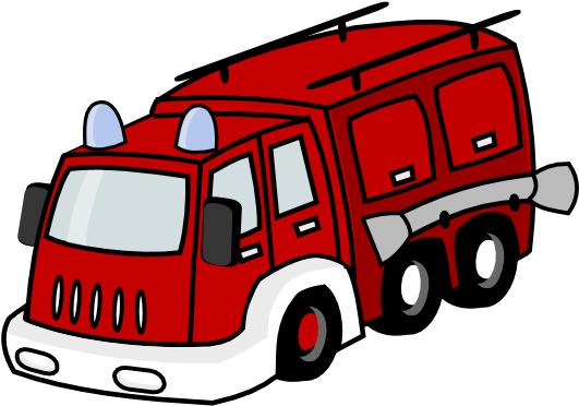 Red Fire Engine Vector Illustration PNG