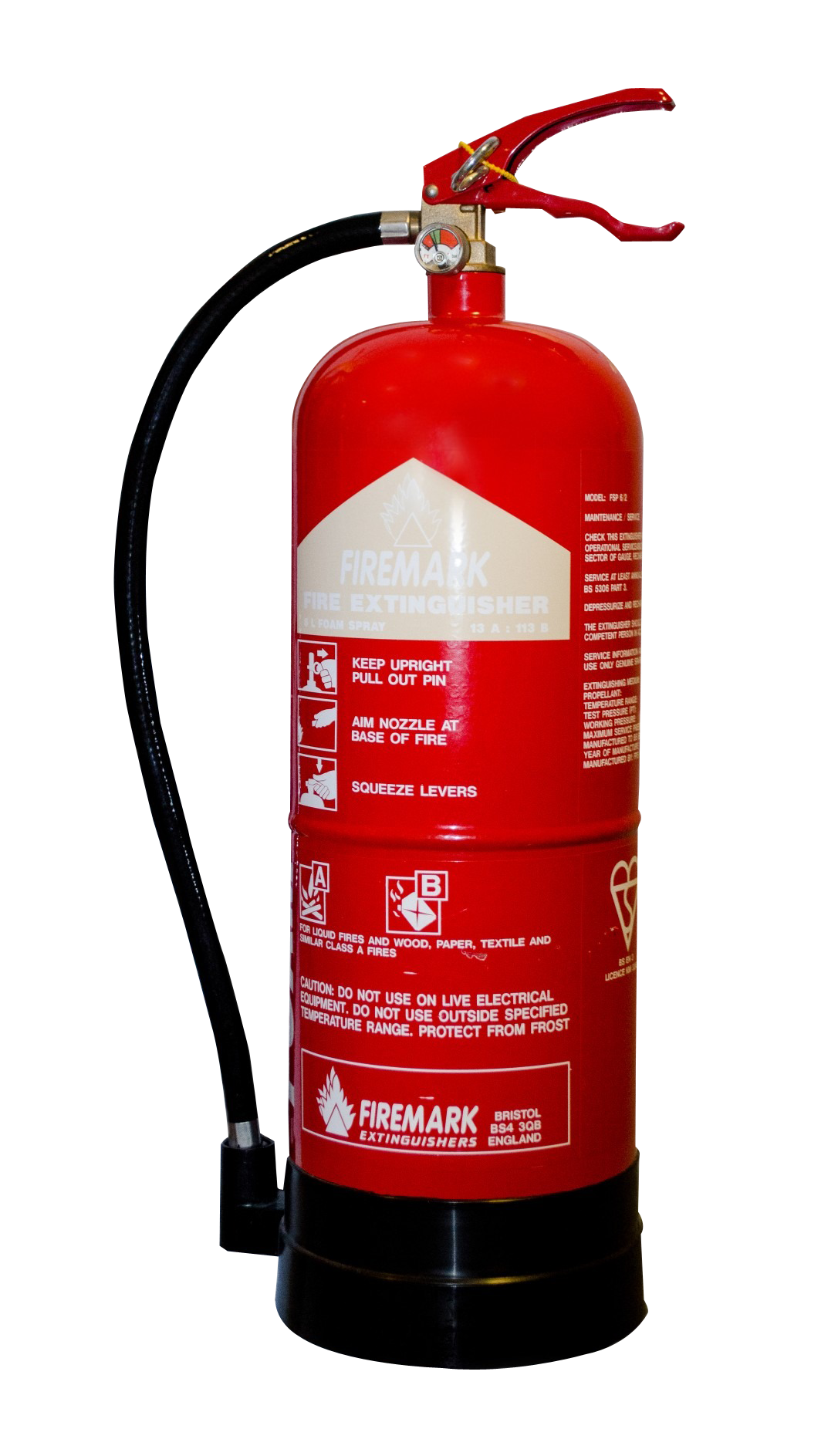 Red Fire Extinguisher Standing PNG