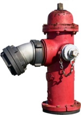 Red Fire Hydrantwith Hose Attachment PNG