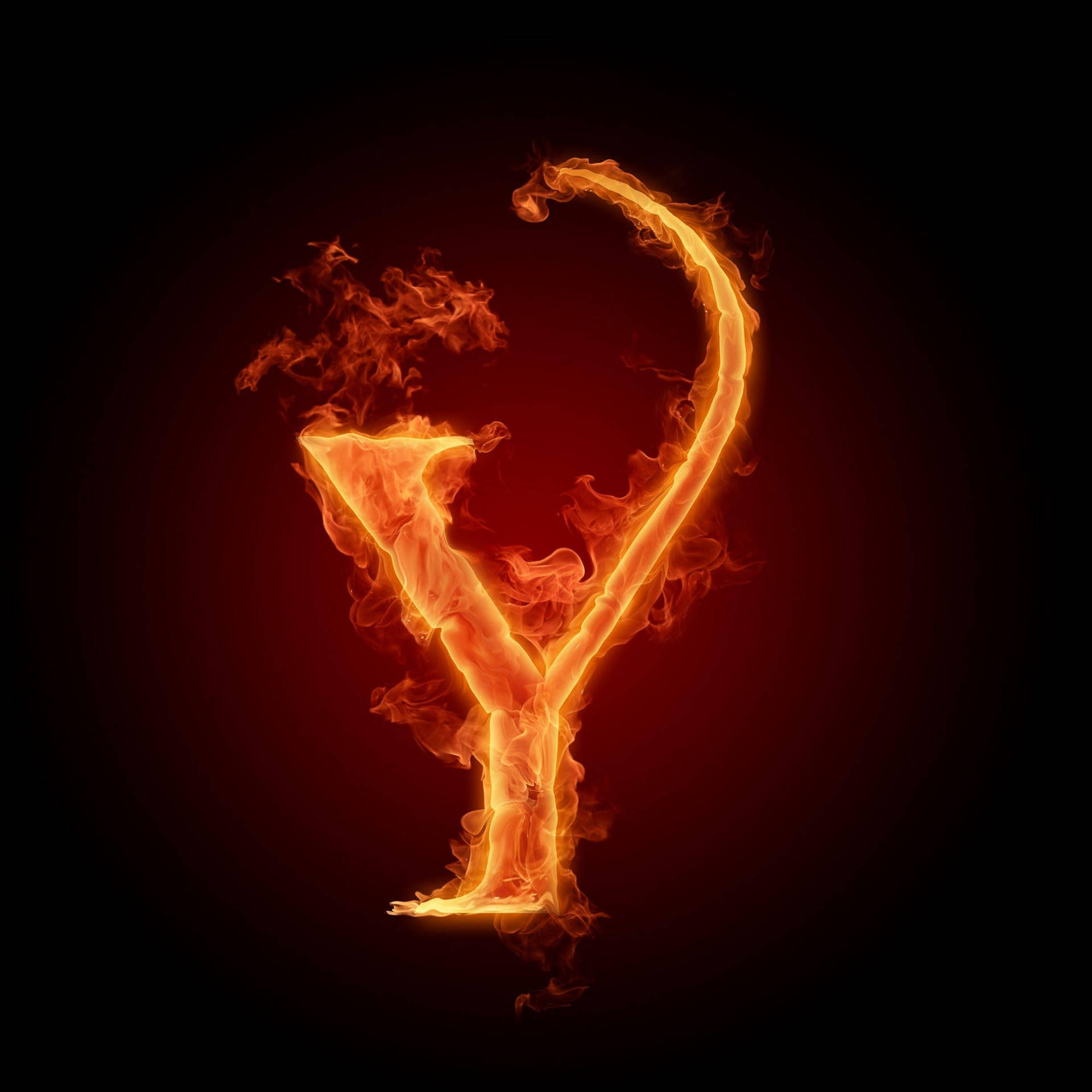 Red Fire Letter Y Wallpaper