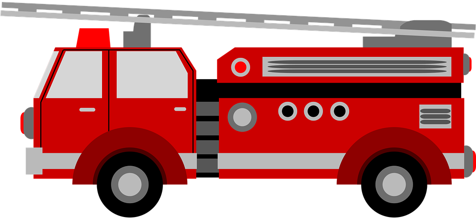 Red Fire Truck Illustration PNG
