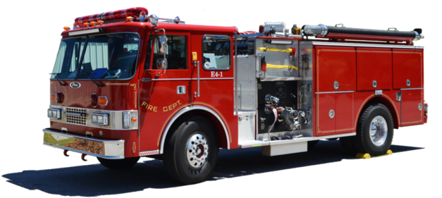 Red Fire Truck Side View PNG