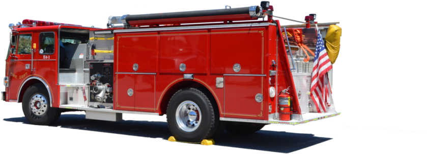 Red Fire Truck Side View PNG