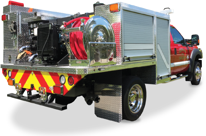 Red Fire Truck Side View PNG