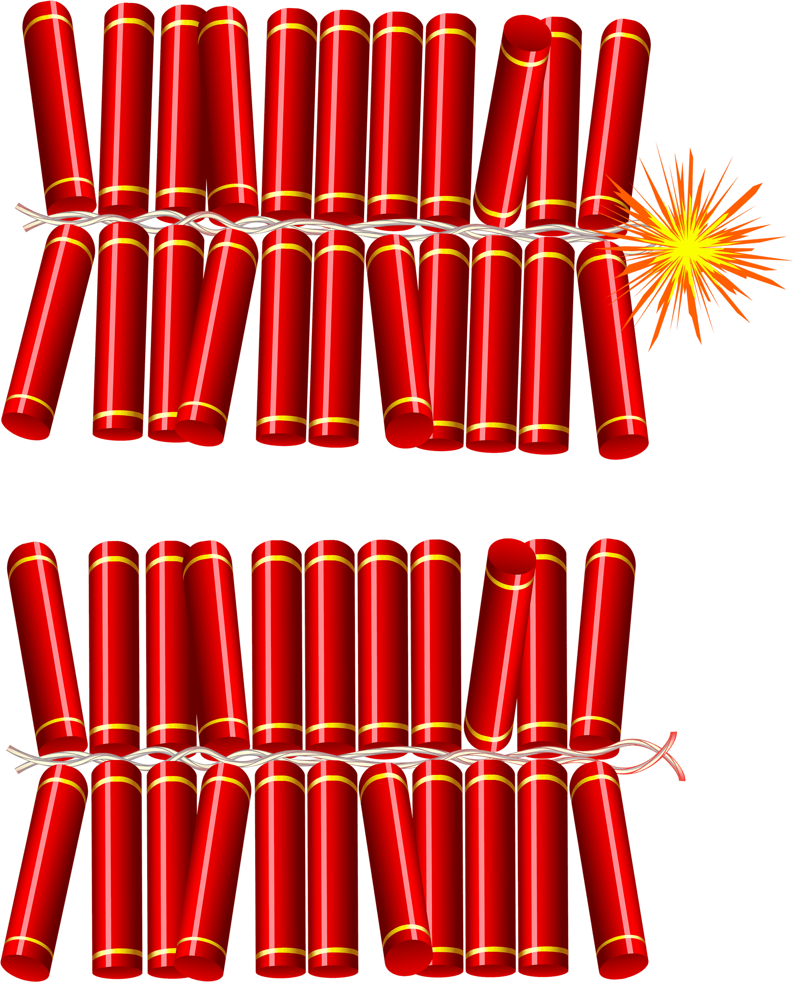 Red Firecrackers Ignition Illustration PNG