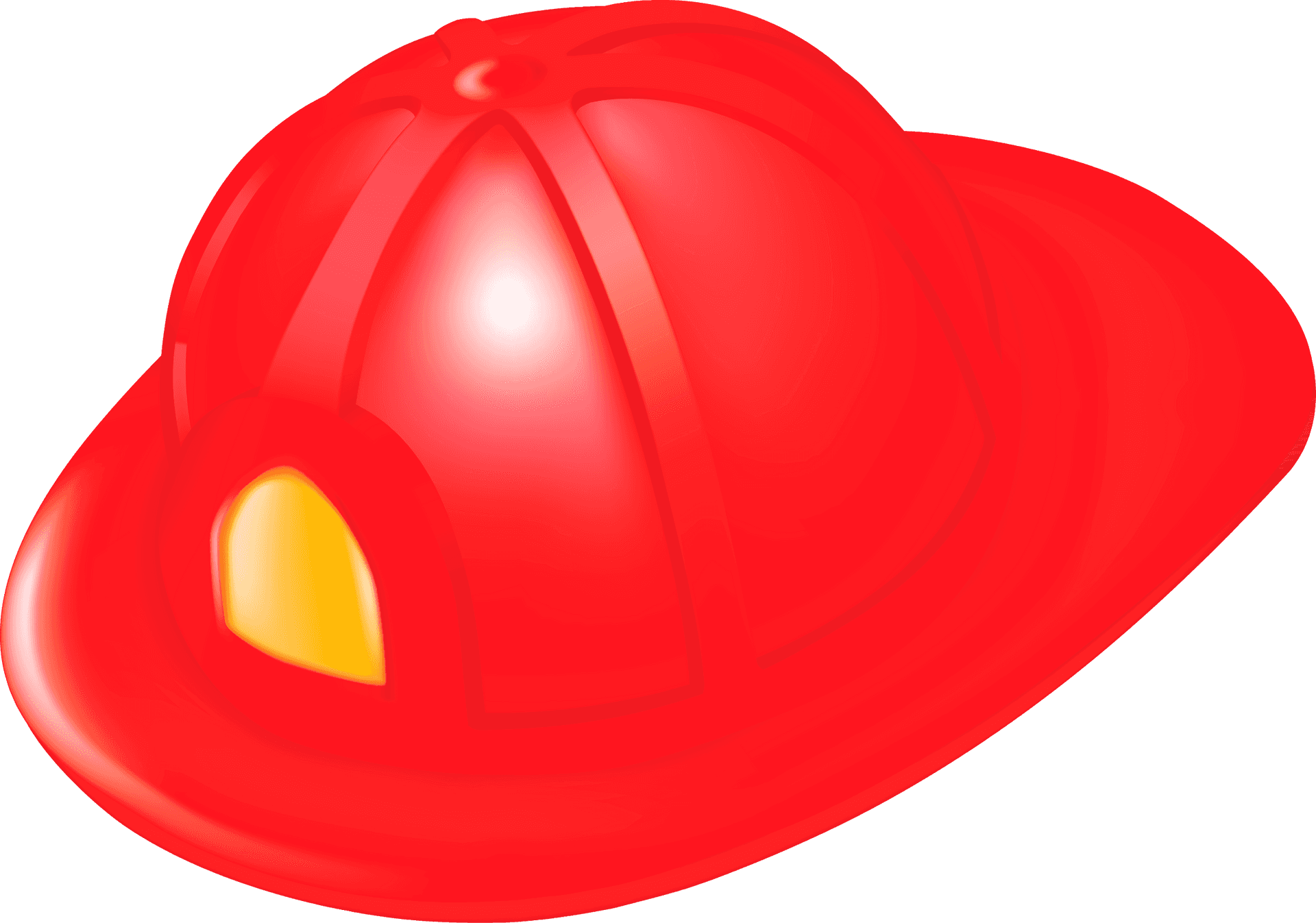 Red Firefighter Helmet Illustration PNG