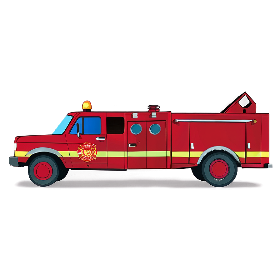 Red Firefighter Van Png 06202024 PNG