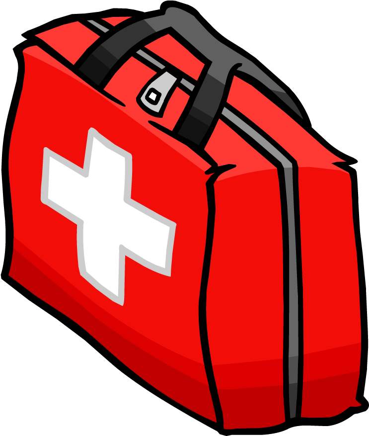 Red First Aid Kit Cartoon PNG