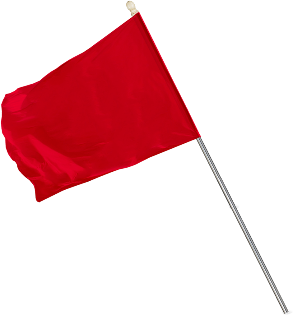 Red Flag Waving Against Gray Background PNG