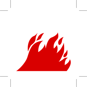 Red Flame Graphicon Black Background PNG