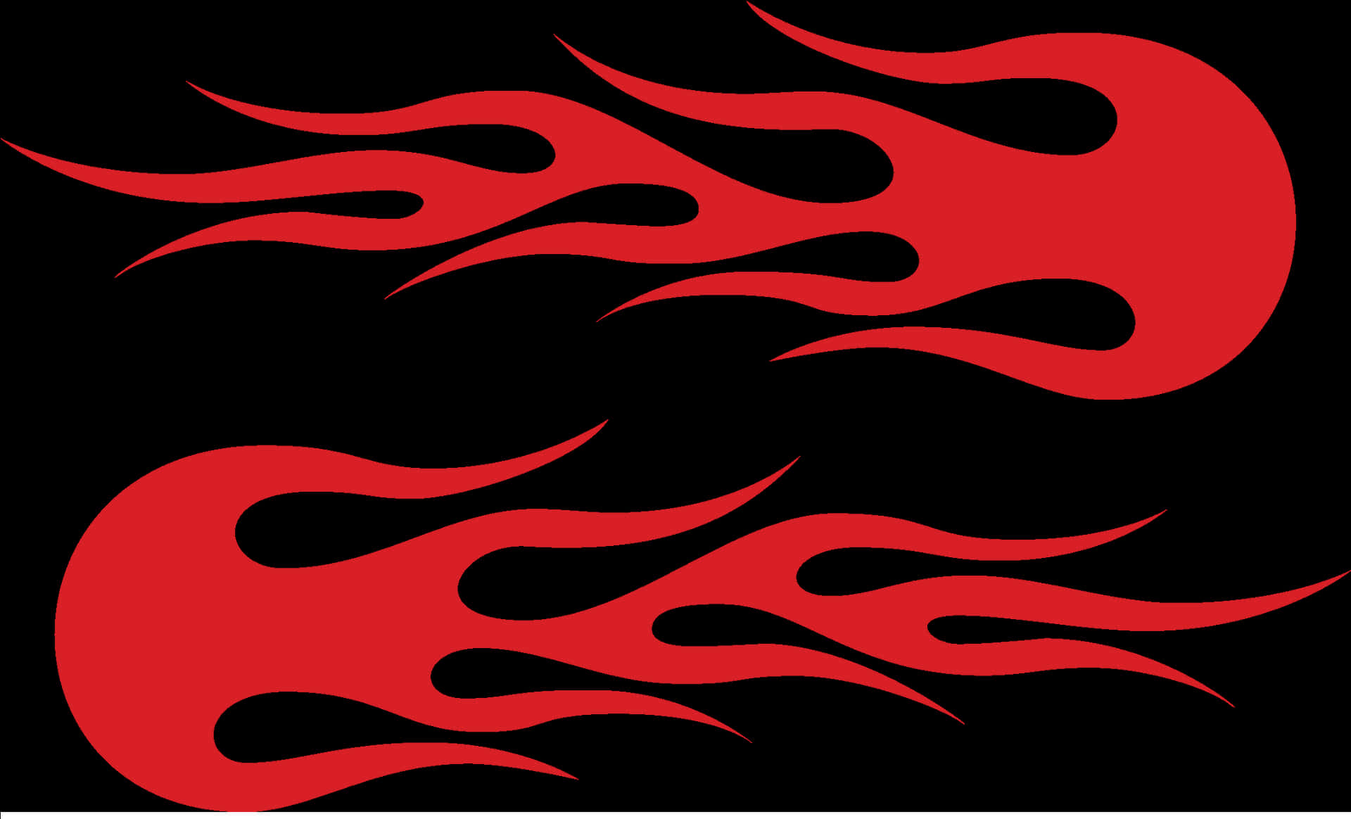 Red Flame Graphicson Black Background PNG