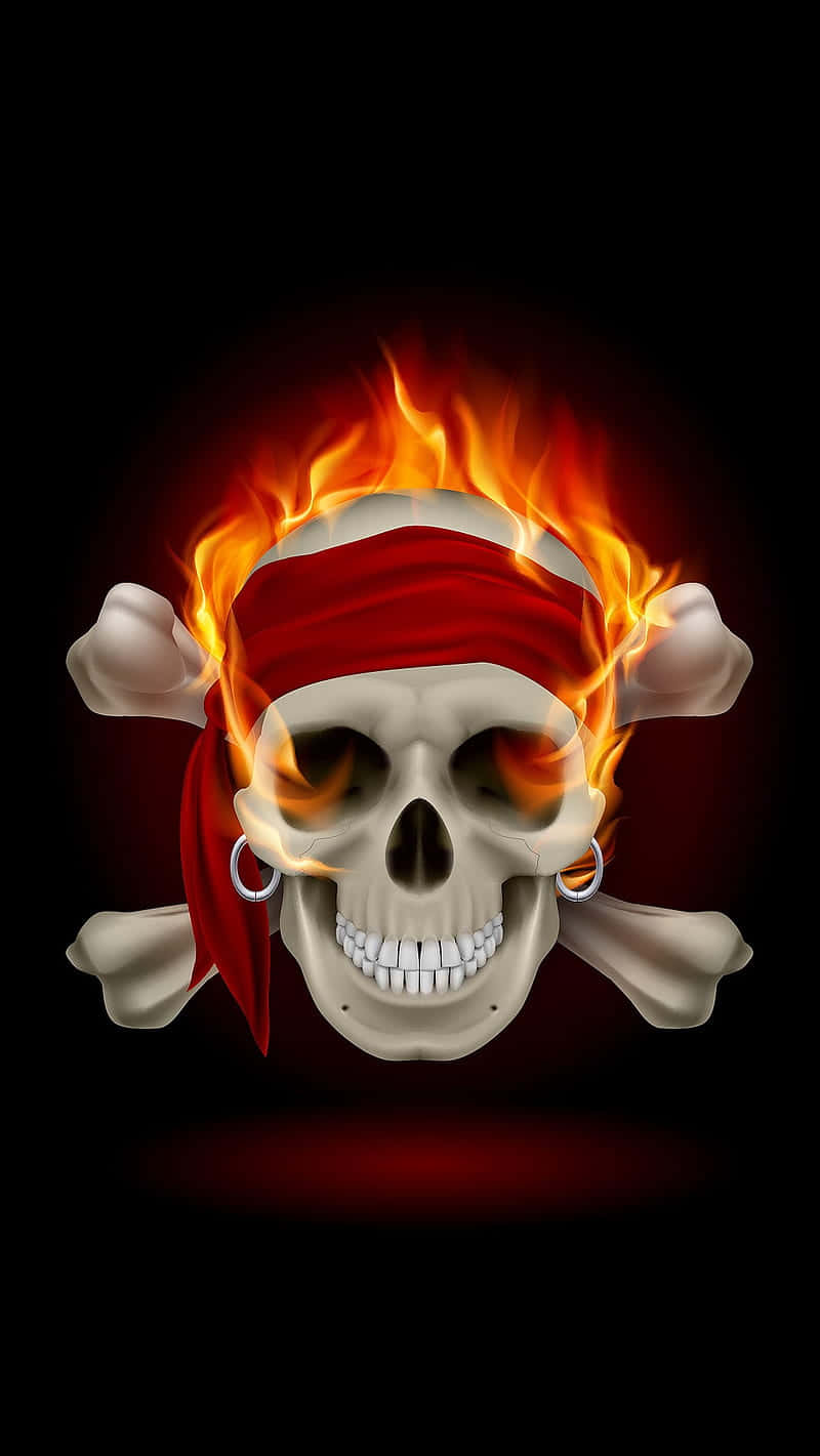 "A Skull Burning Red with Fire" Wallpaper