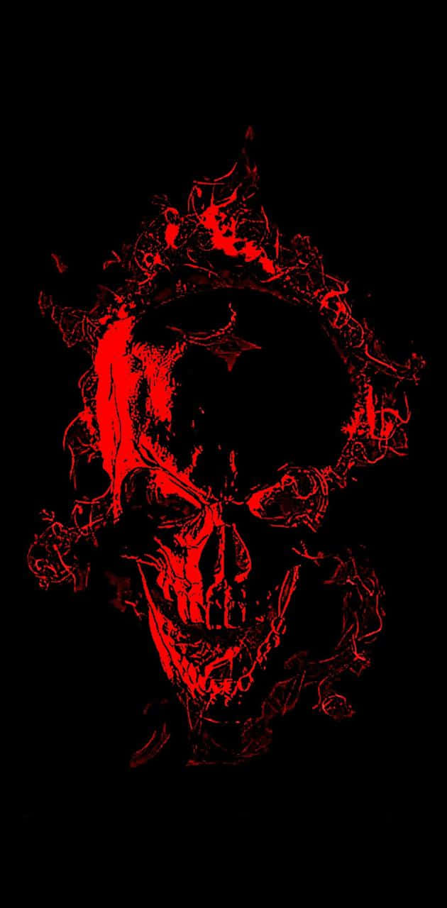 A blazingly unforgettable Red Flame Skull. Wallpaper