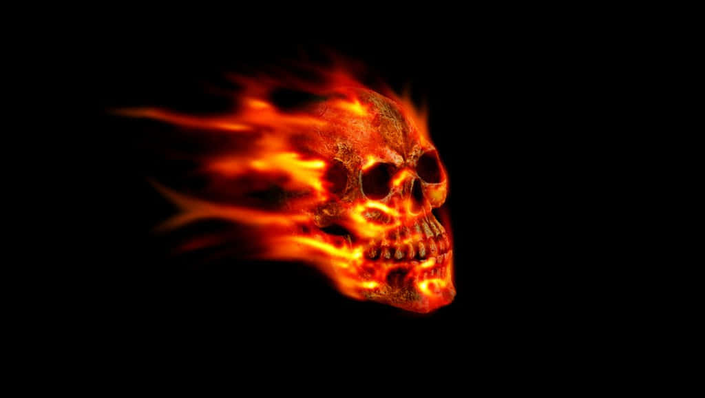 Rød Flamme Skull, et Symbol på Uimodsat Styrke Wallpaper