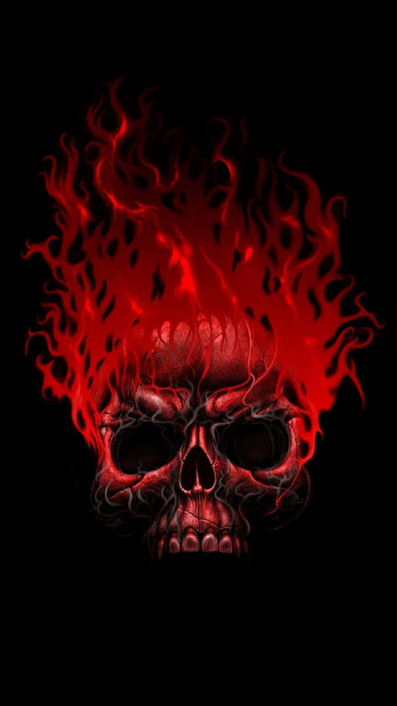“Be warned: the Red Flame Skull is an omen of danger” Wallpaper