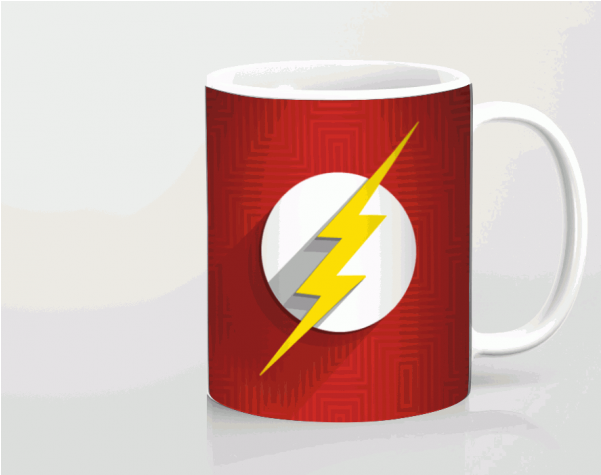 Red Flash Themed Mug Print Design PNG