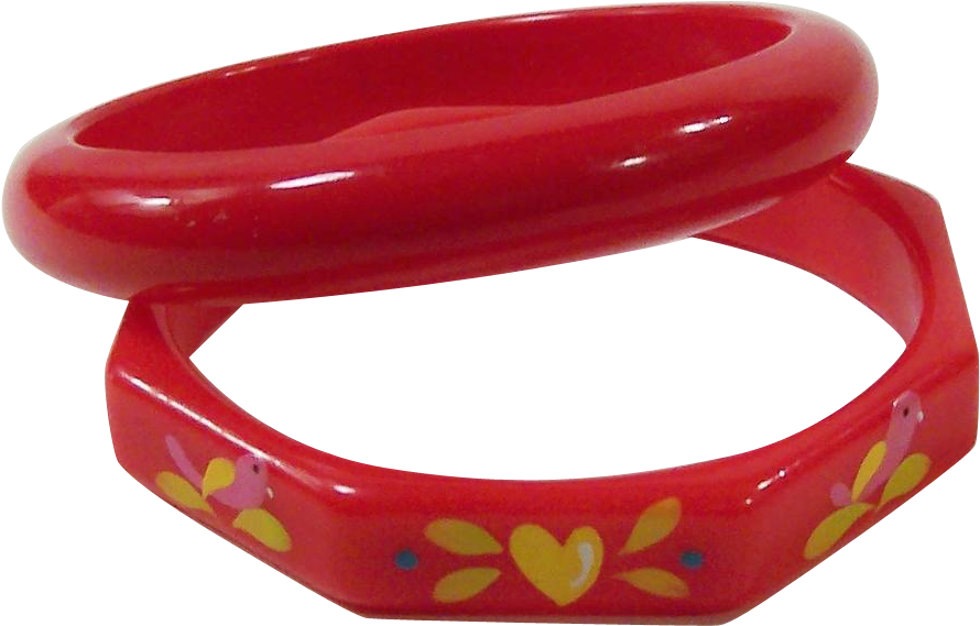 Red Floral Childrens Bangle PNG