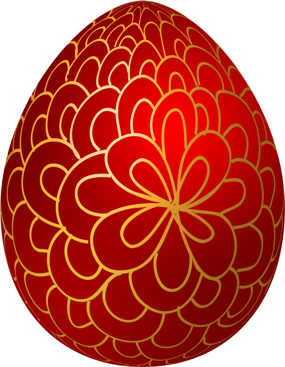 Red Floral Easter Egg Decoration PNG