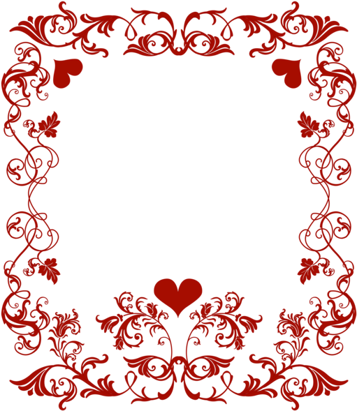 Red Floral Love Frame PNG