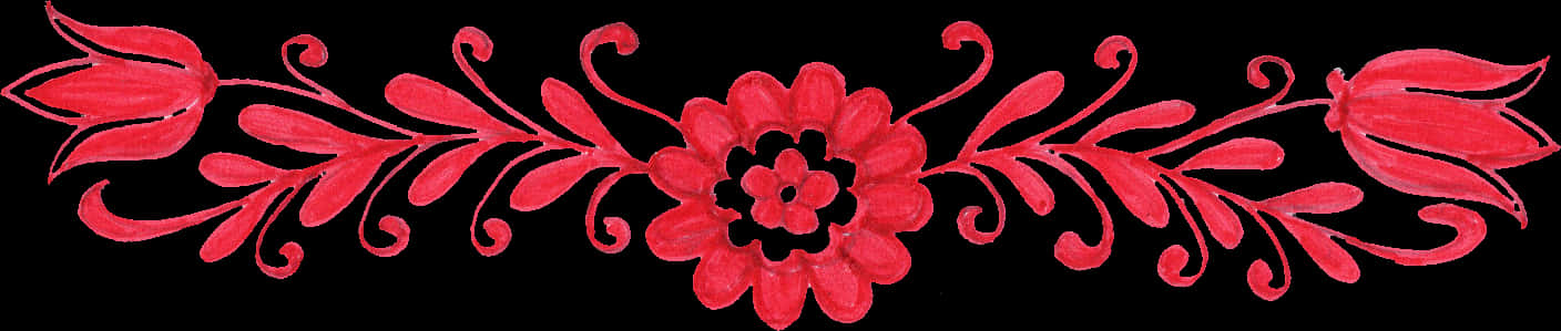 Red Floral Page Divider PNG