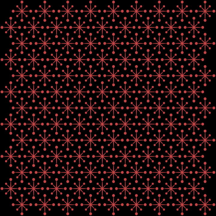 Red Floral Patternon Black PNG