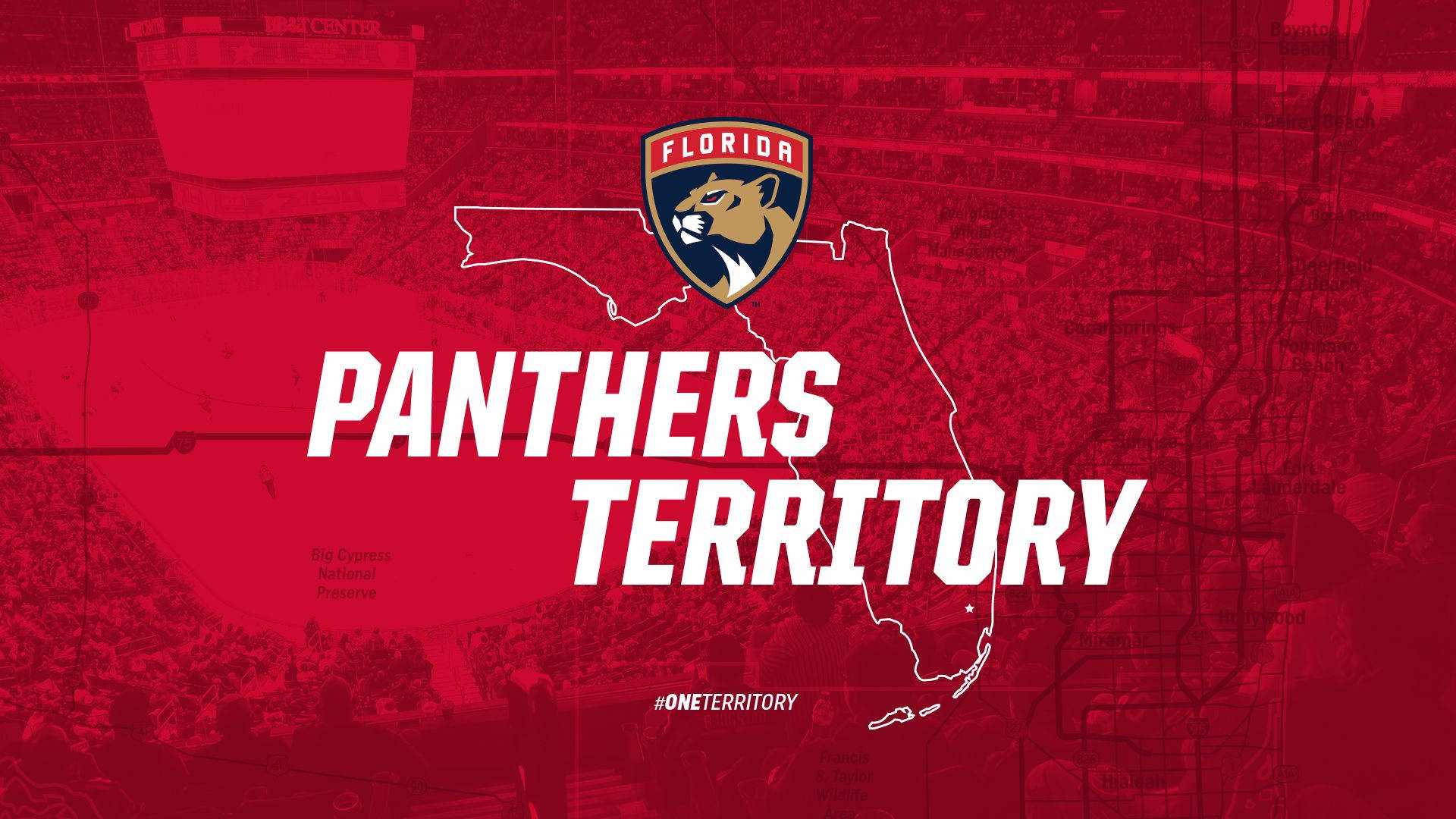 Rød Florida Panthers Territory Wallpaper