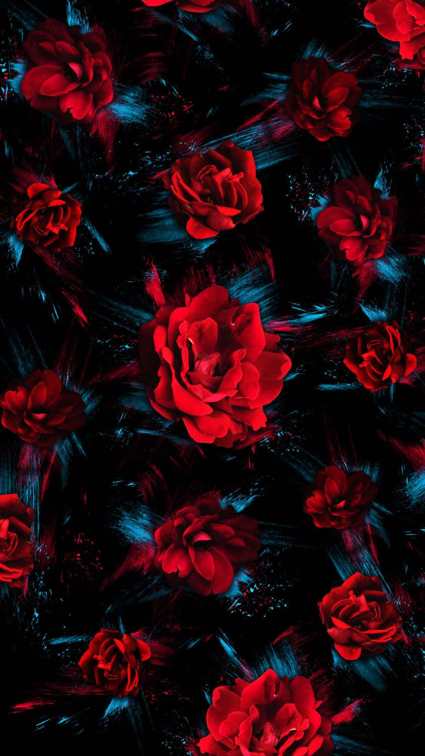 Premium Photo | Seamless botanical pattern with red rose flowers wallpaper  background design generative ai