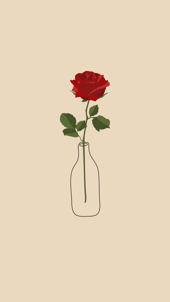 Eineeinzelne Rote Blume, Die Aus Ihrer Umgebung Heraussticht. Wallpaper