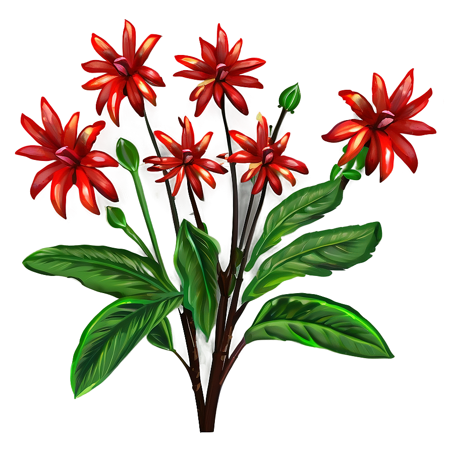 Red Flower Bush Png Nuh62 PNG