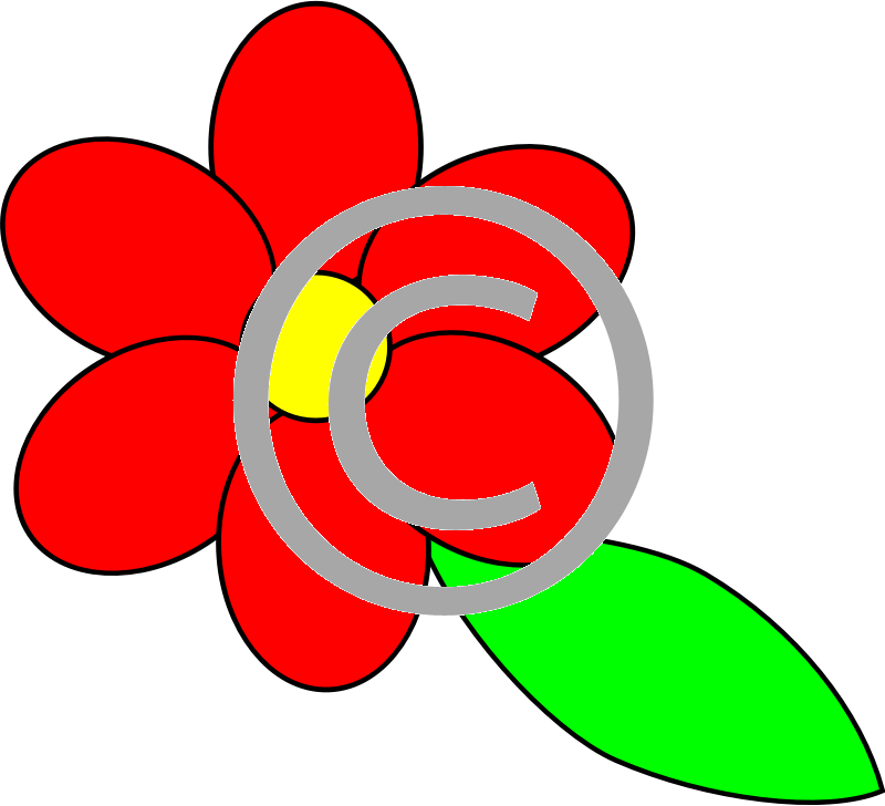 Red Flower Cartoon Outline.png PNG