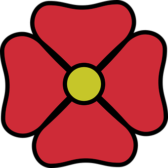 Red Flower Icon Simple Design PNG