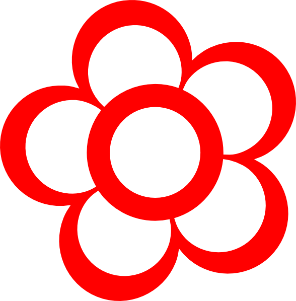 Red Flower Outline Graphic PNG